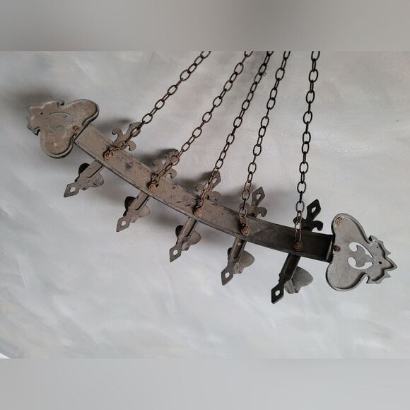 Vintage Curved 5 Candelabra Wall Sconce Candle Holder Metal Black  Gothic 27' - Picture 8 of 15